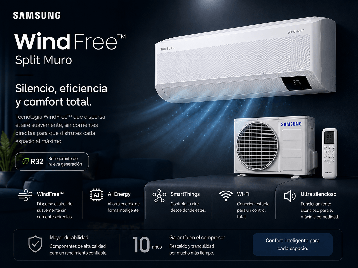 Equipo Split Muro Samsung WindFree