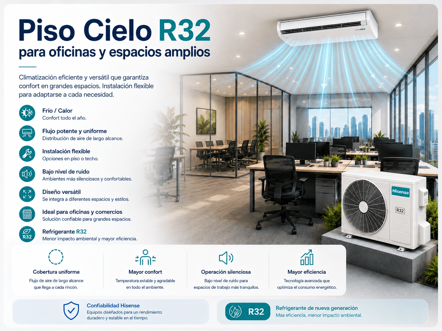 Solución de climatización Piso cielo