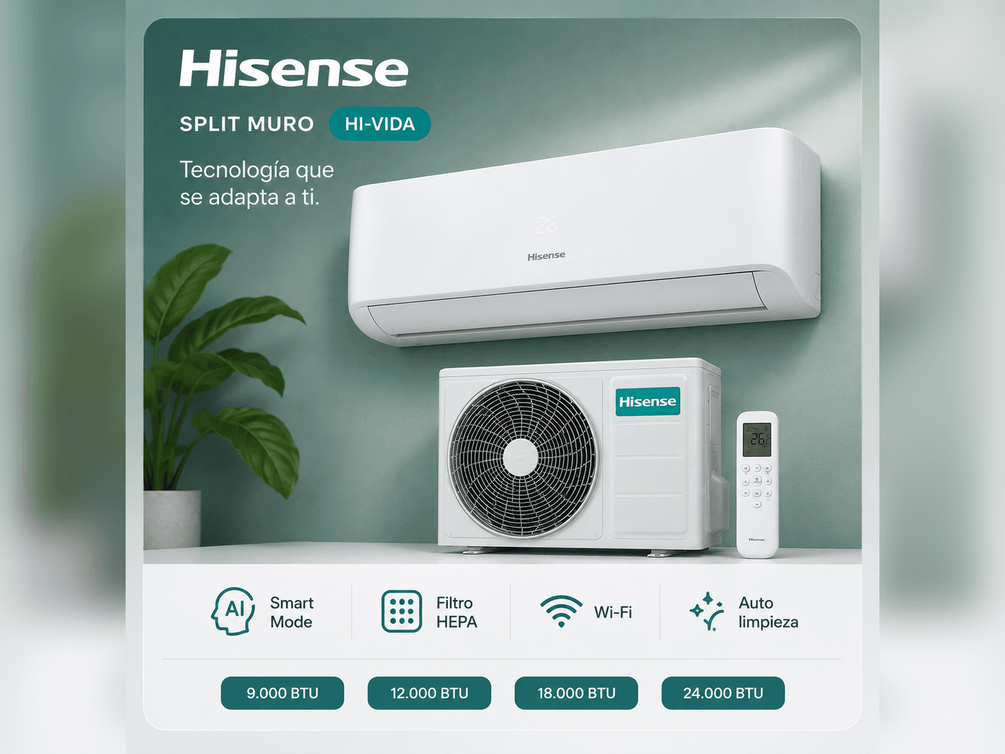 Solución de climatización Split muro